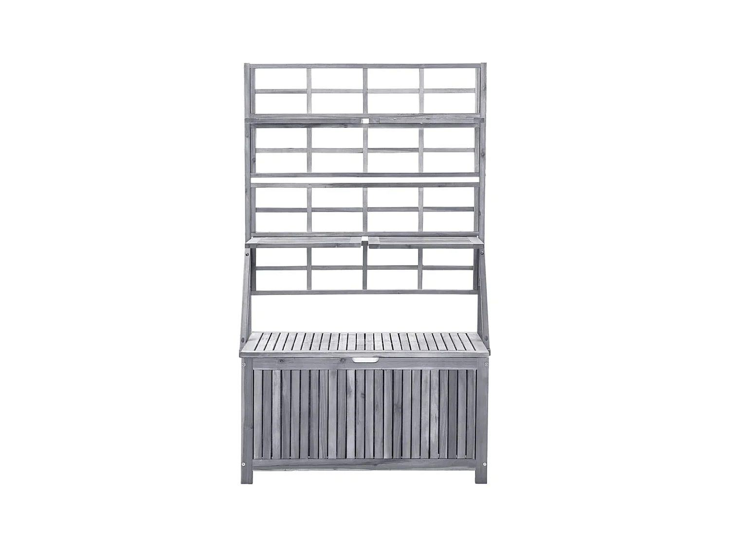 Coffre de rangement avec treillis Gris 99x55x160cm Acacia solide FR628048