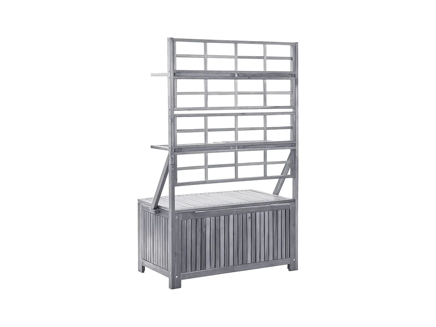 Coffre de rangement avec treillis Gris 99x55x160cm Acacia solide FR628048
