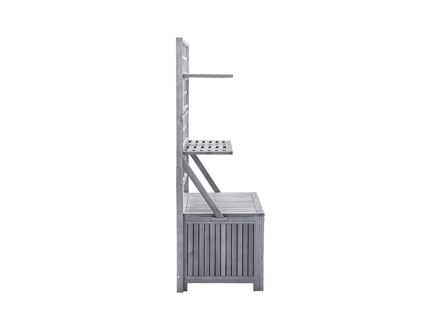 Coffre de rangement avec treillis Gris 99x55x160cm Acacia solide FR628048