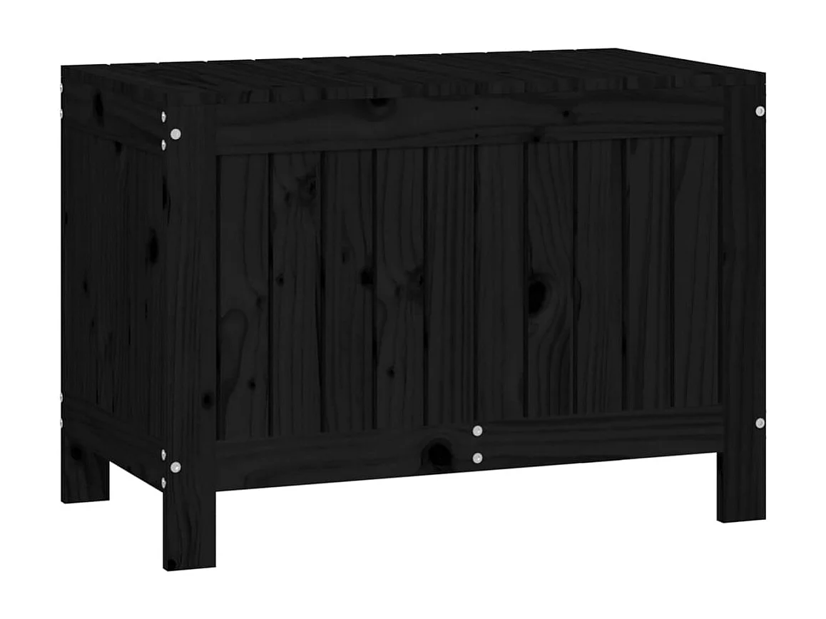 Coffre de rangement de jardin Noir 76x42,5x54 cm Bois massif pin FR516625