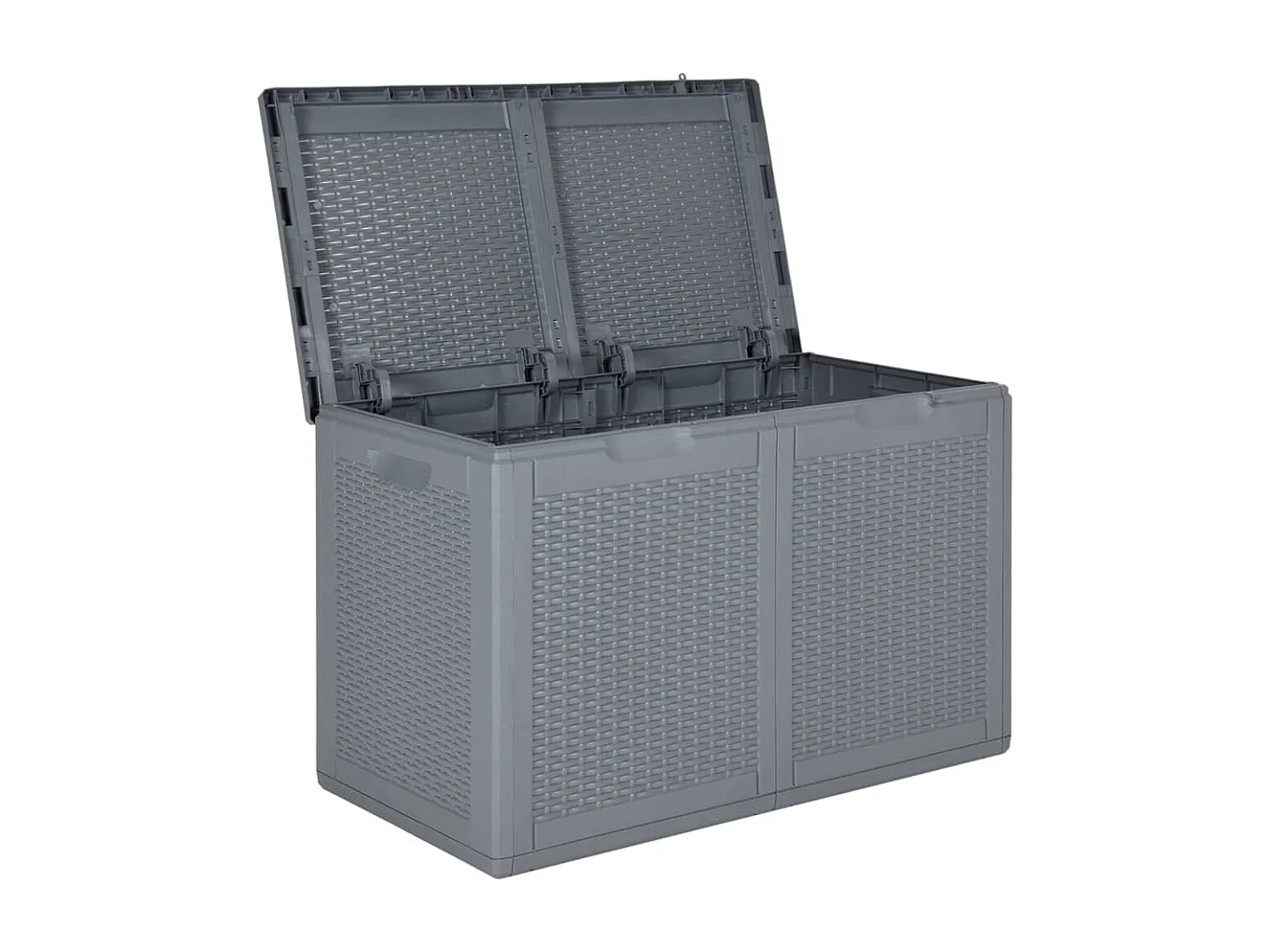 Coffre de rangement de jardin gris PP rotin 180 L FR291578