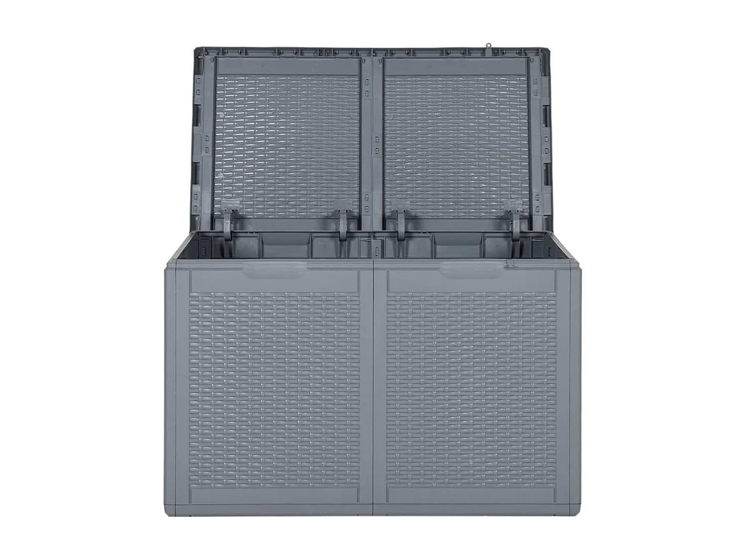 Coffre de rangement de jardin gris PP rotin 180 L FR291578