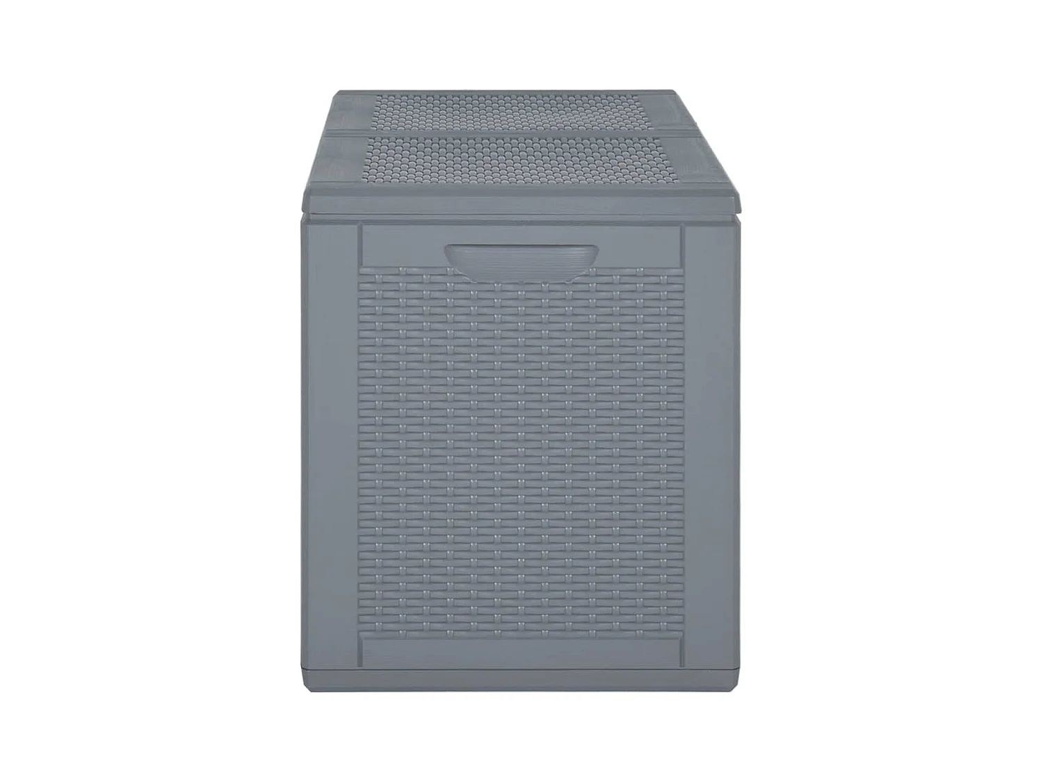 Coffre de rangement de jardin gris PP rotin 180 L FR291578