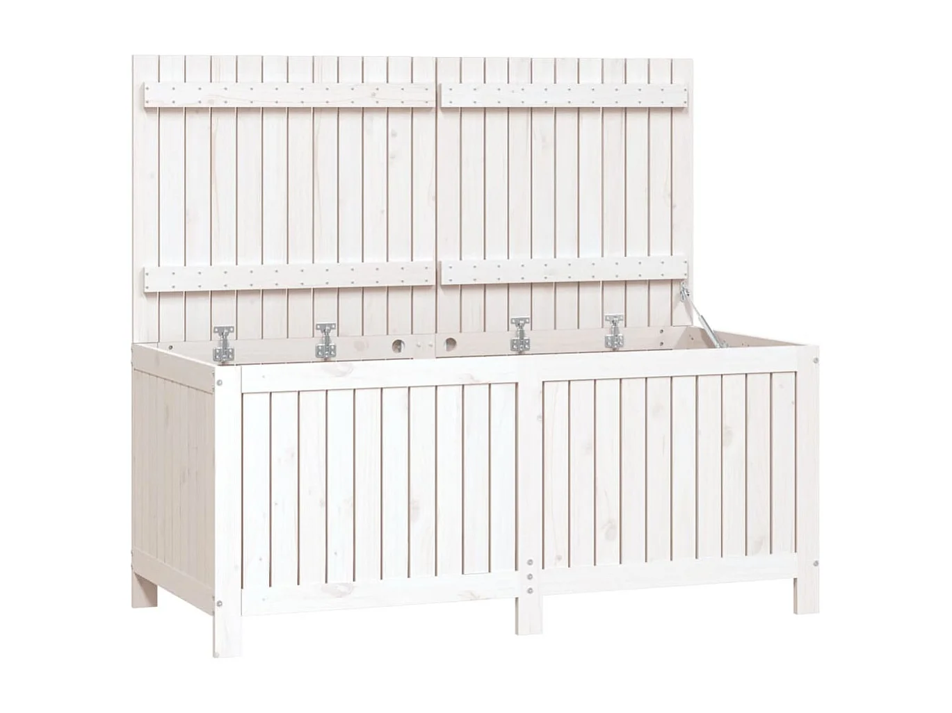 Coffre de rangement de jardin Blanc 147x68x64 cm Bois de pin FR520997