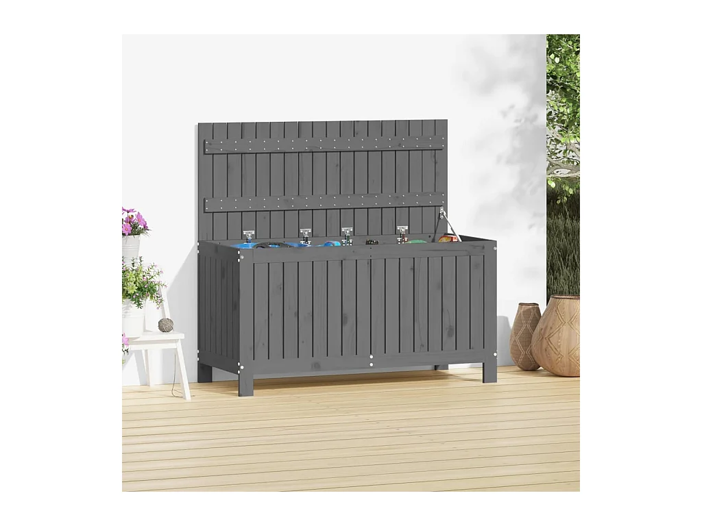 Coffre de rangement de jardin Gris 115x49x60 cm Bois de pin FR511522