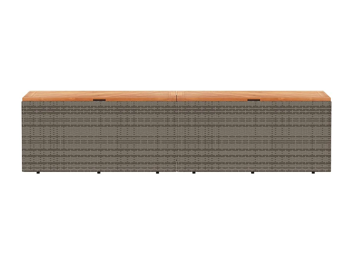 Tuinbox 220x50x54 cm poly rattan en acaciahout grijs BE640809