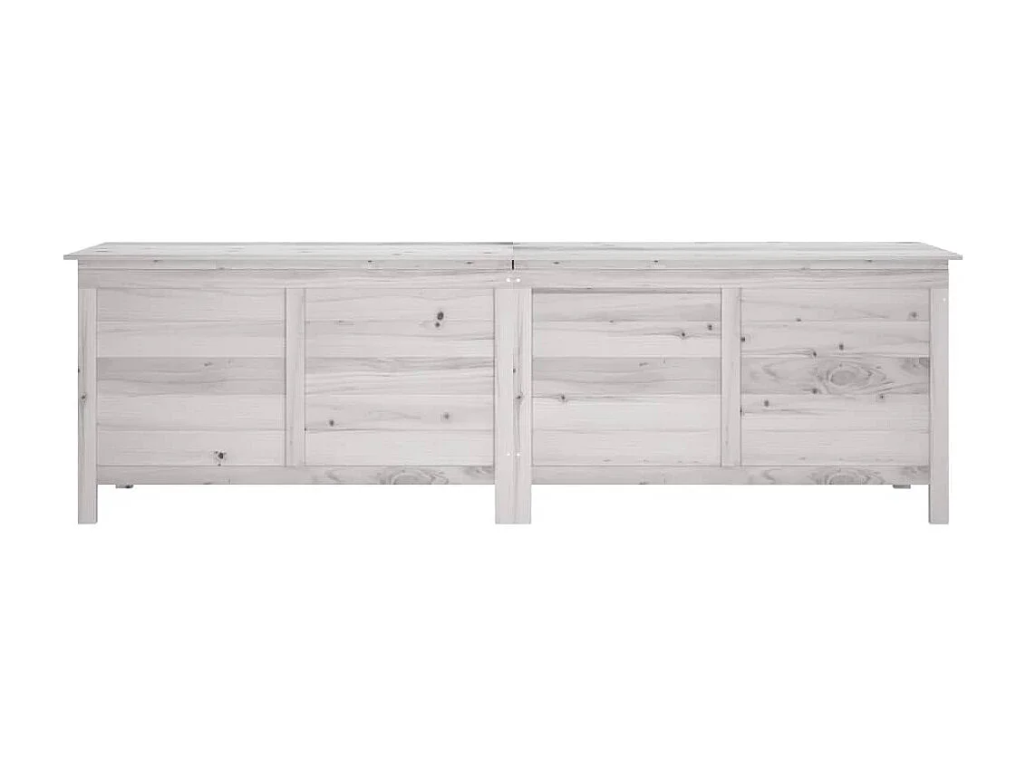 Coffre de rangement de jardin blanc bois massif de sapin FR307575