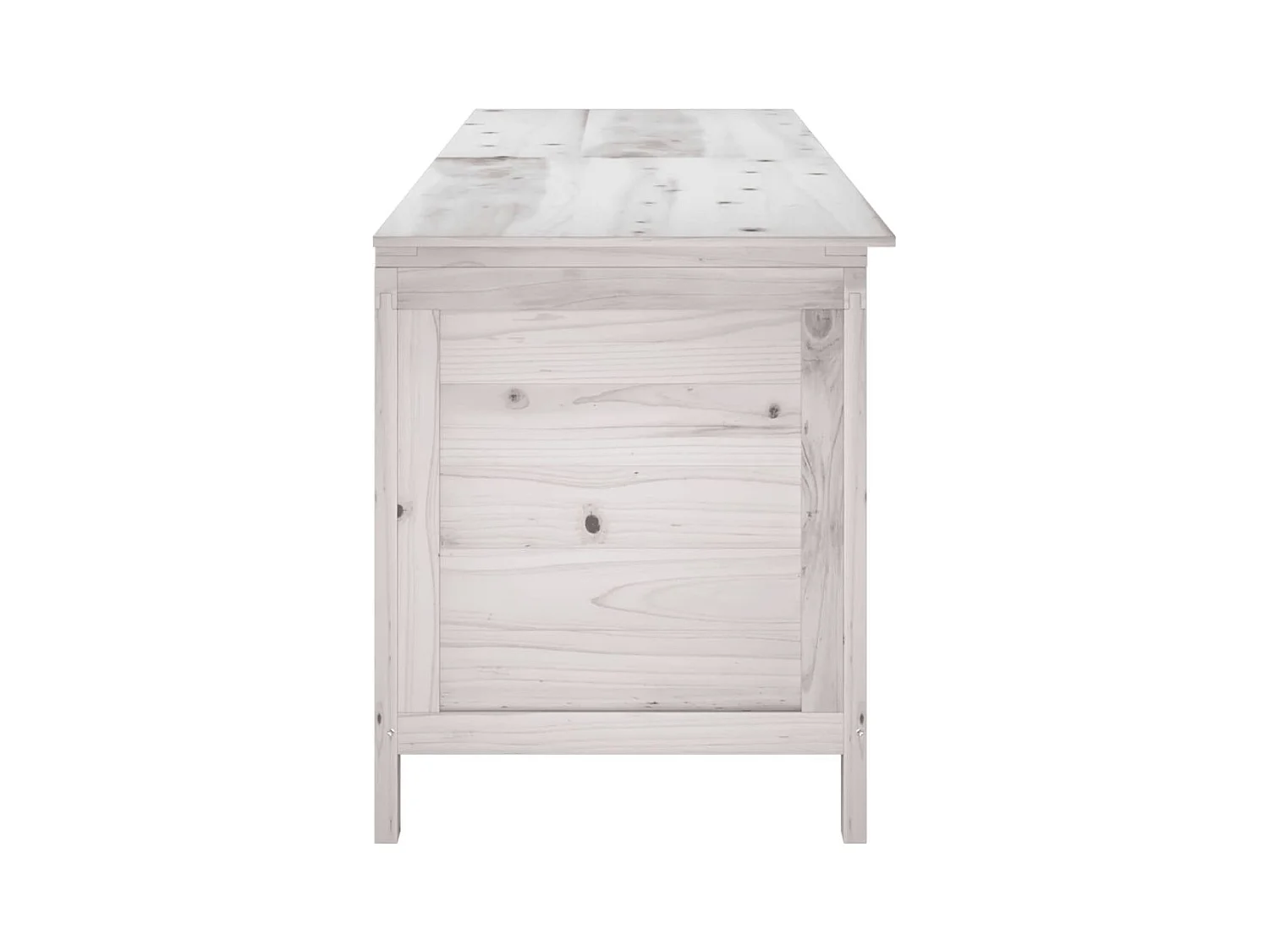 Coffre de rangement de jardin blanc bois massif de sapin FR307575