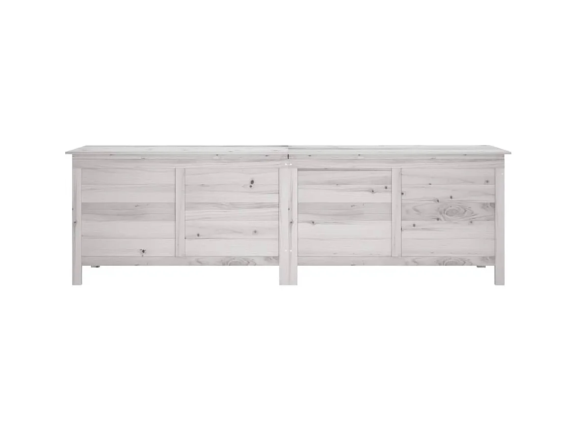 Coffre de rangement de jardin blanc bois massif de sapin FR307575