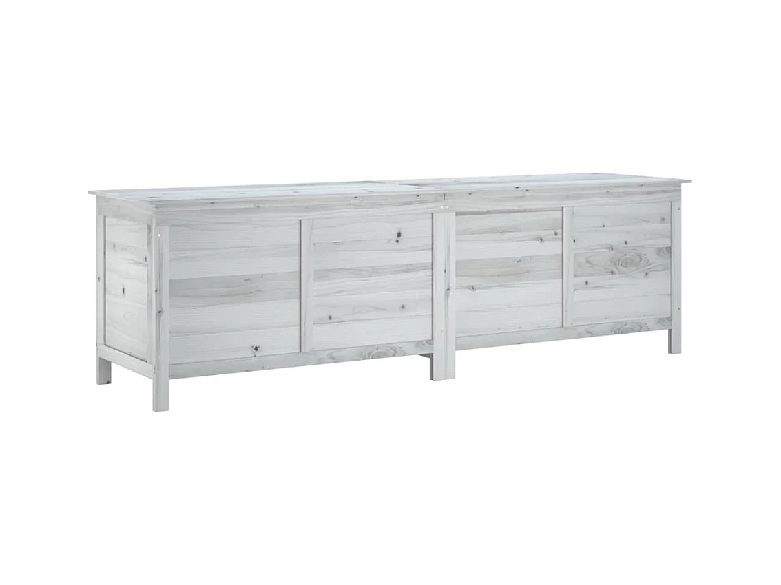 Coffre de rangement de jardin blanc bois massif de sapin FR307575