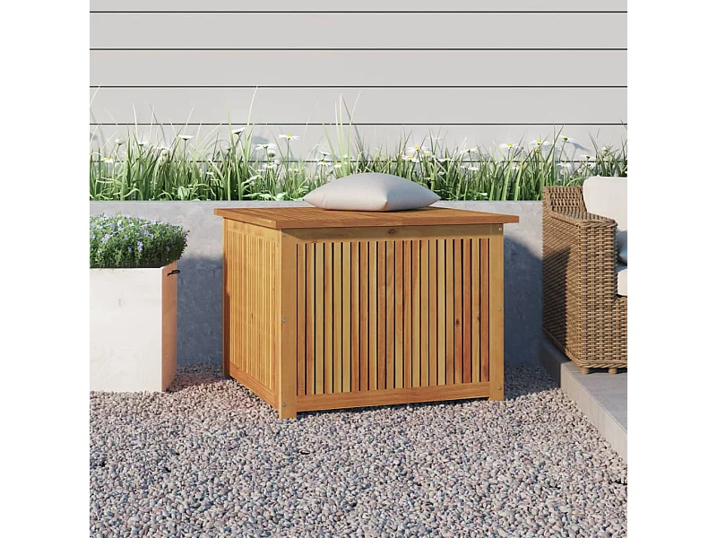 Caja de almacenaje de jardín madera maciza acacia 75x75x58 cm ES553702