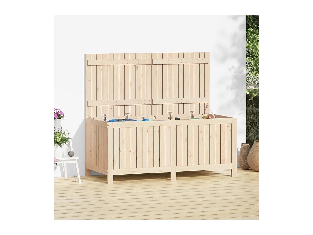 Coffre de rangement de jardin 147x68x64 cm Bois massif de pin FR758782