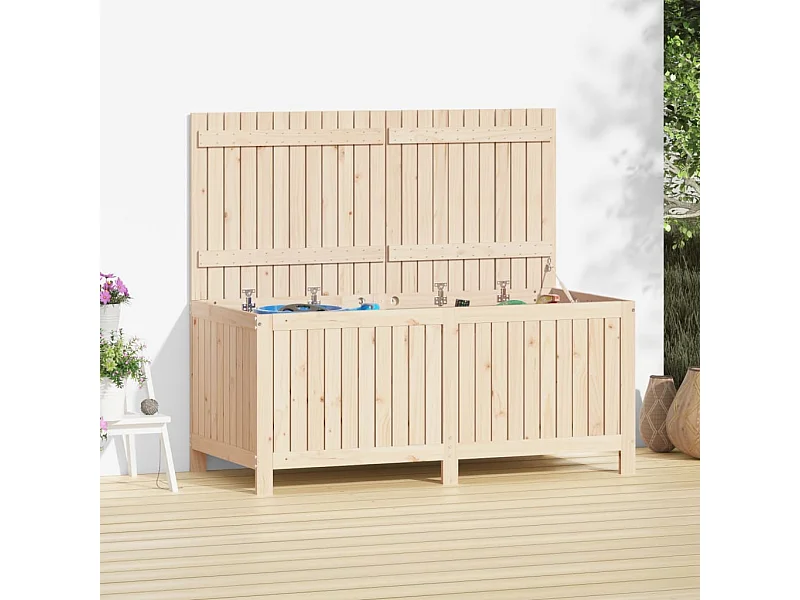 Coffre de rangement de jardin 147x68x64 cm Bois massif de pin FR758782