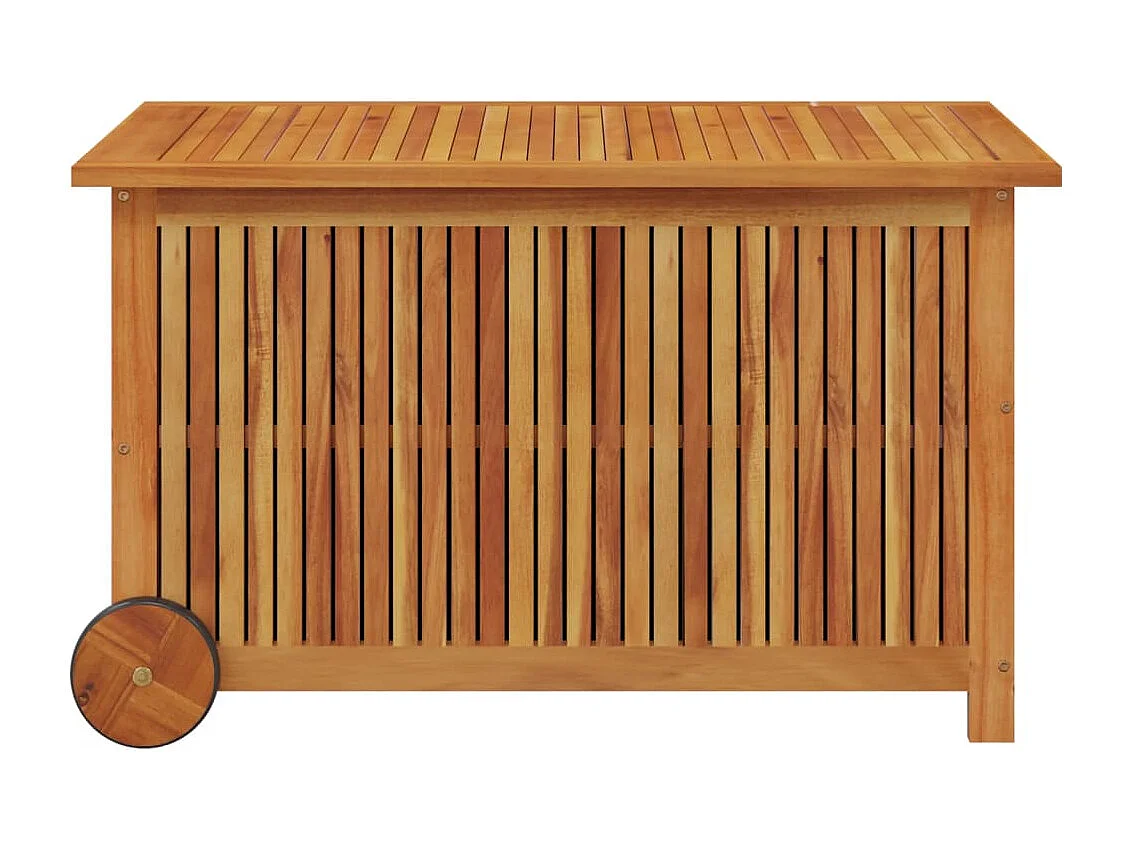 Coffre de rangement de jardin avec roues 90x50x58 cm Bois acacia FR639434