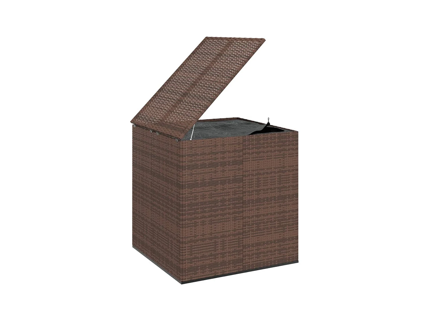 Coffre à coussins de jardin Résine tressée 100x97,5x104cm Marron FR286184