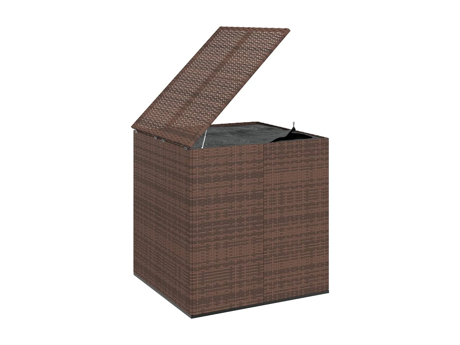 Coffre à coussins de jardin Résine tressée 100x97,5x104cm Marron FR286184