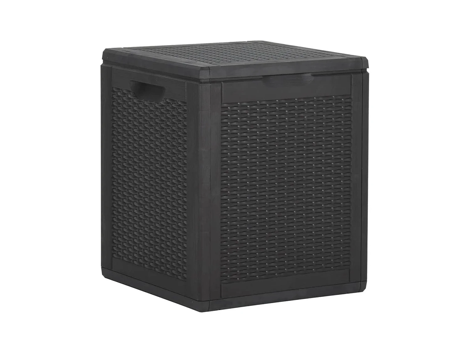 Coffre de rangement de jardin 90 L Noir PP Rotin FR524884