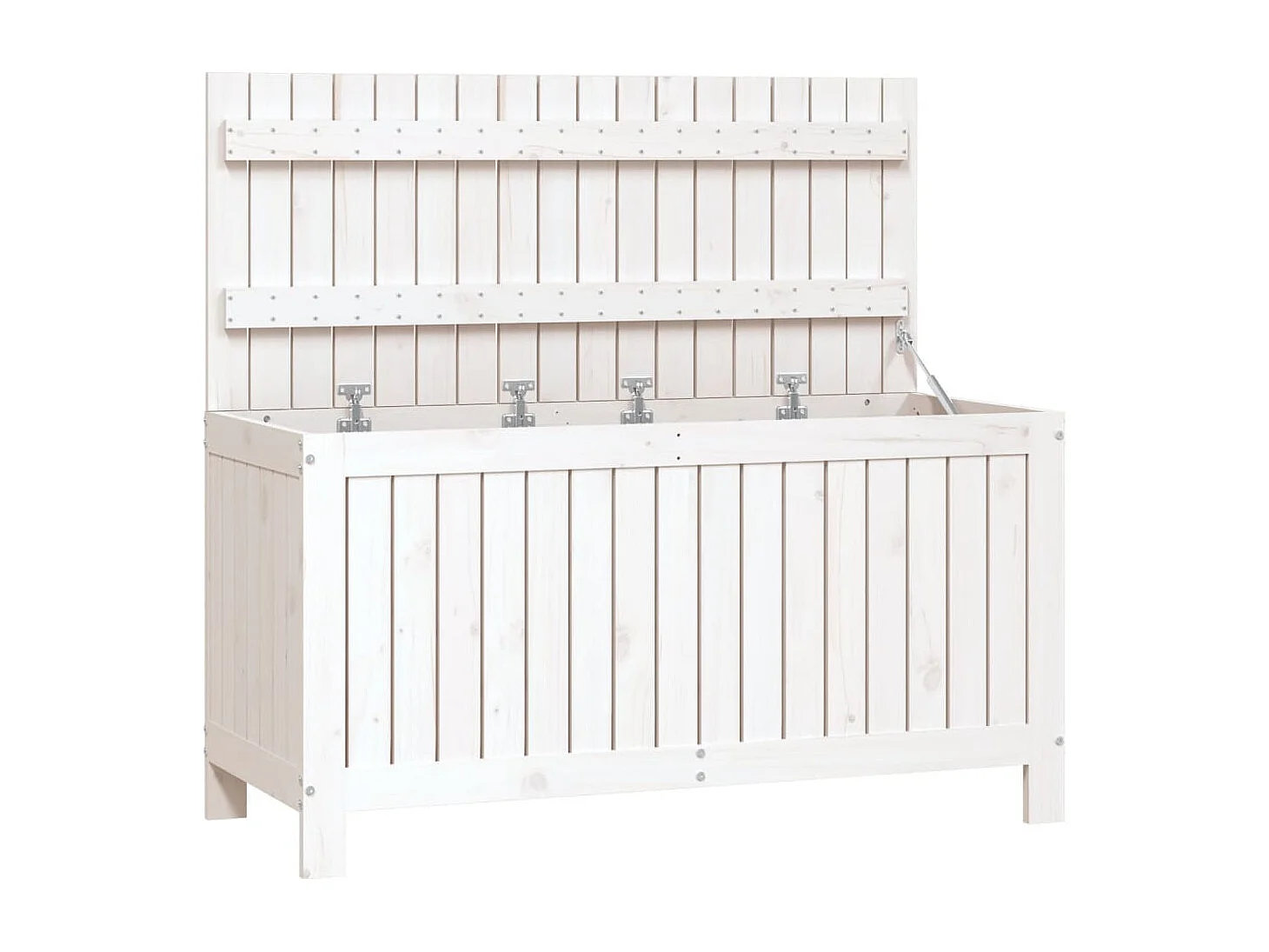 Coffre de rangement de jardin Blanc 115x49x60 cm Bois de pin FR606172