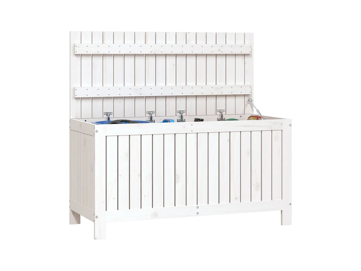 Coffre de rangement de jardin Blanc 115x49x60 cm Bois de pin FR606172