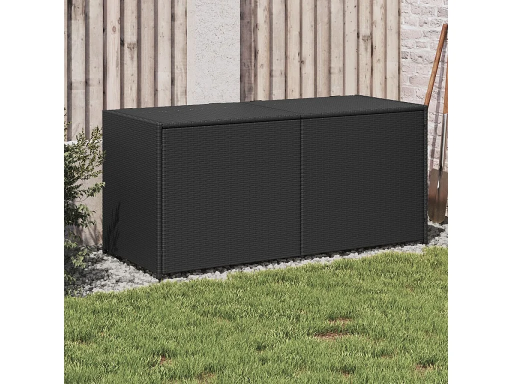 Coffre de rangement de jardin noir 283L résine tressée FR957950