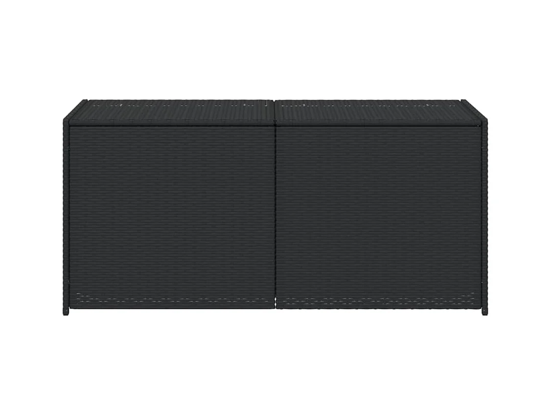 Coffre de rangement de jardin noir 283L résine tressée FR957950