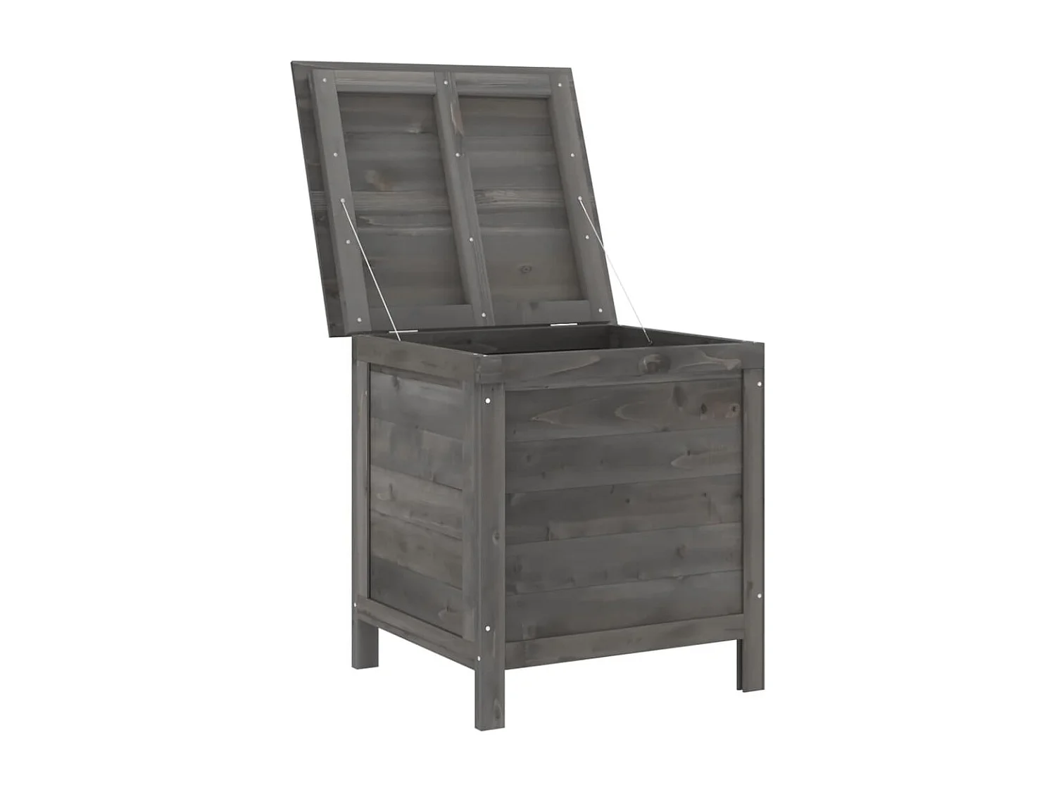 Coffre de rangement de jardin anthracite bois massif de sapin FR537514