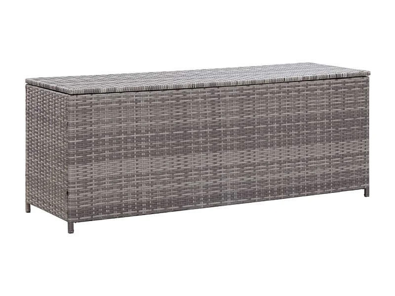 Coffre de rangement de jardin gris 150x50x60 cm résine tressée FR689821