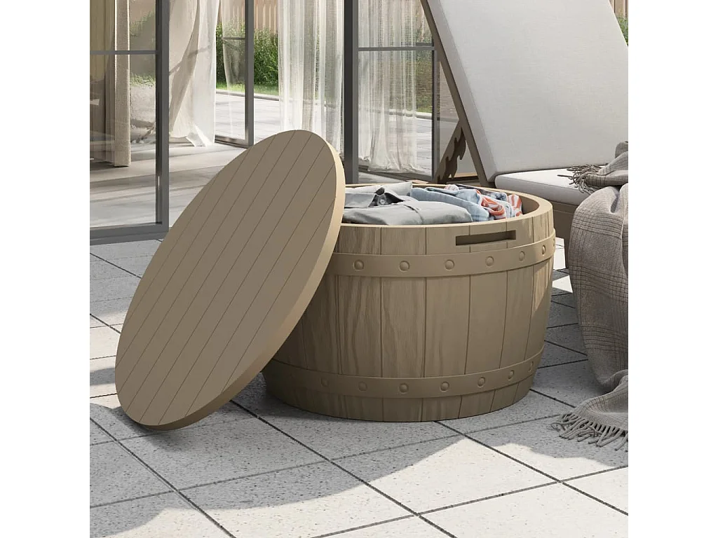 Caja de almacenaje de jardín 3 en 1 polipropileno marrón claro ES959462