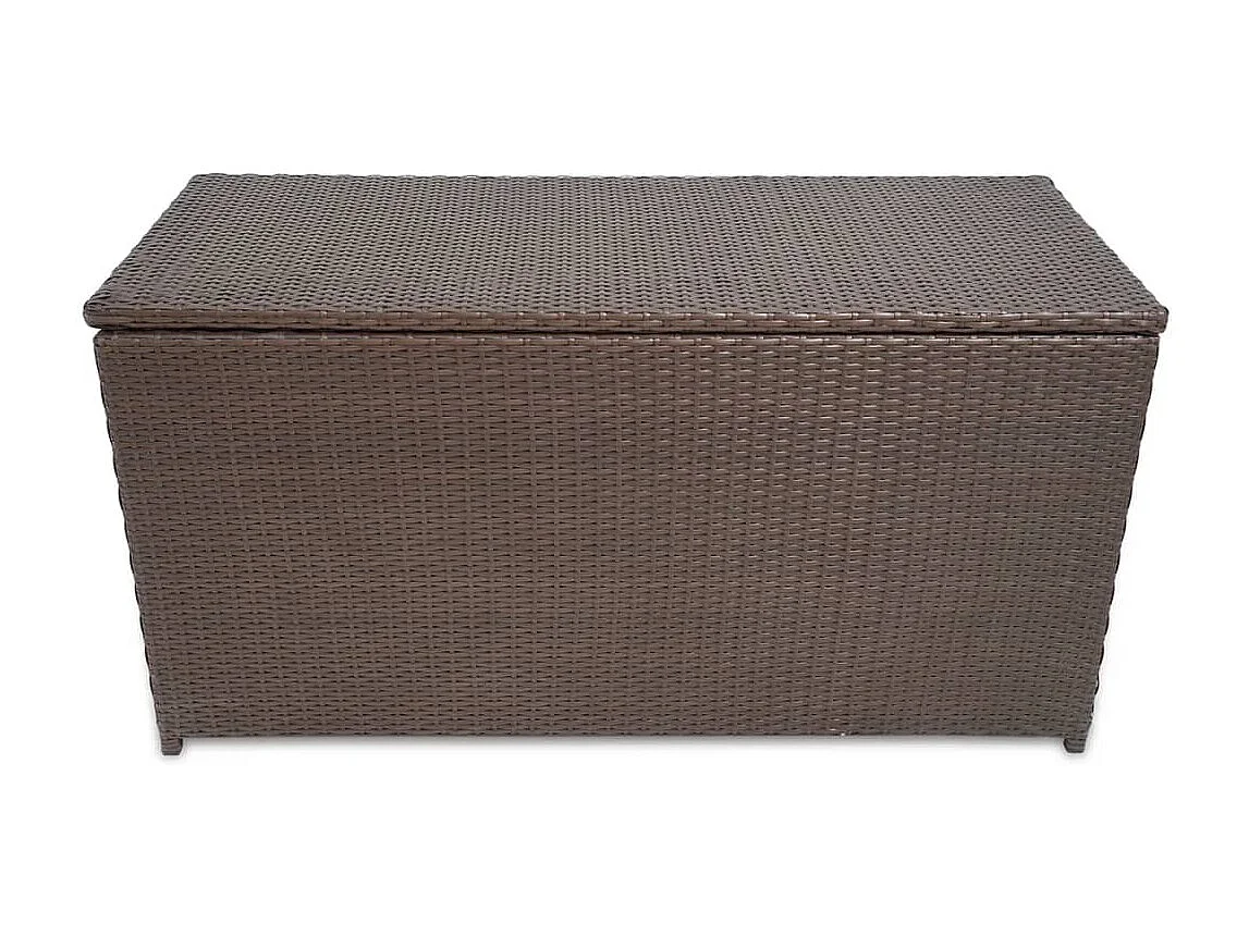 Caja de almacenaje jardín ratán sintético marrón 120x50x60 cm ES334716