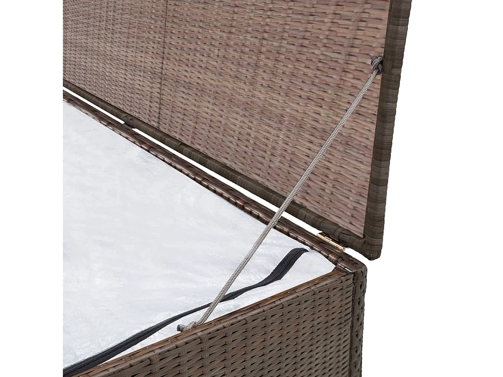 Caja de almacenaje jardín ratán sintético marrón 120x50x60 cm ES334716