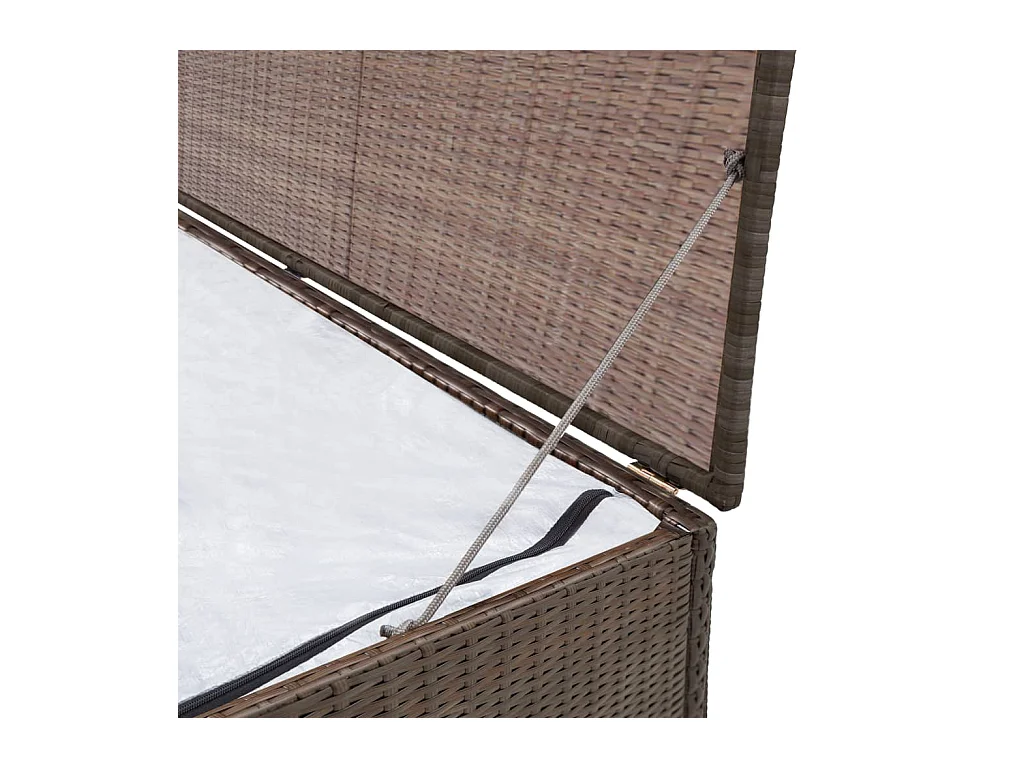 Coffre de rangement de jardin marron 120x50x60 cm résine tressée FR702552