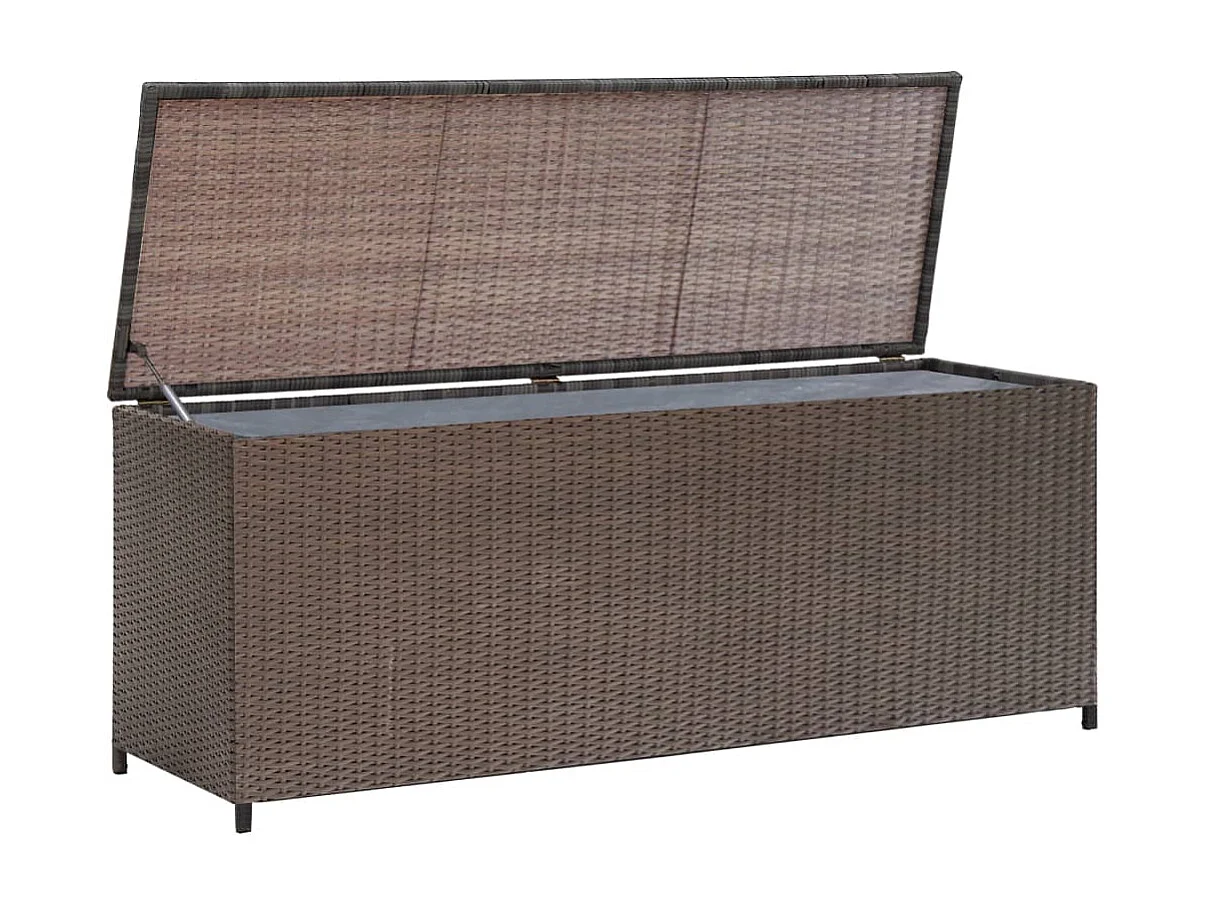 Coffre de rangement de jardin marron 120x50x60 cm résine tressée FR702552