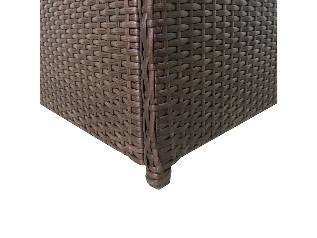 Coffre de rangement de jardin marron 120x50x60 cm résine tressée FR702552