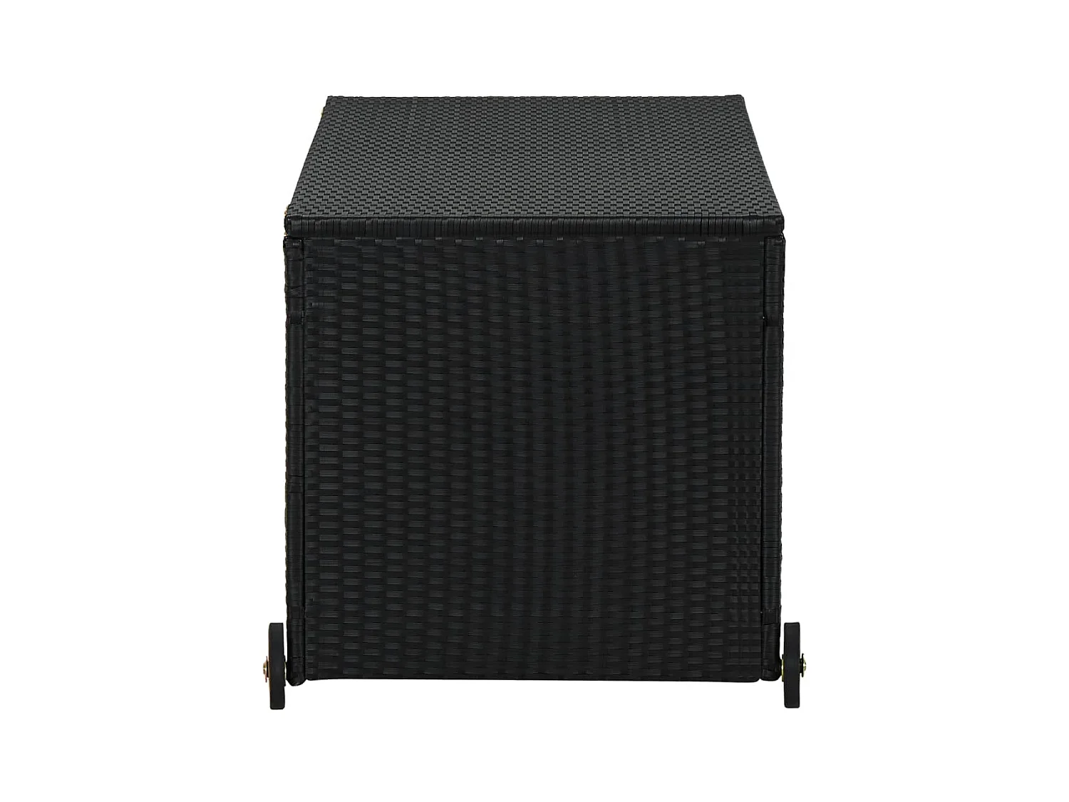 Coffre de rangement de jardin noir 120x65x61 cm résine tressée FR481086