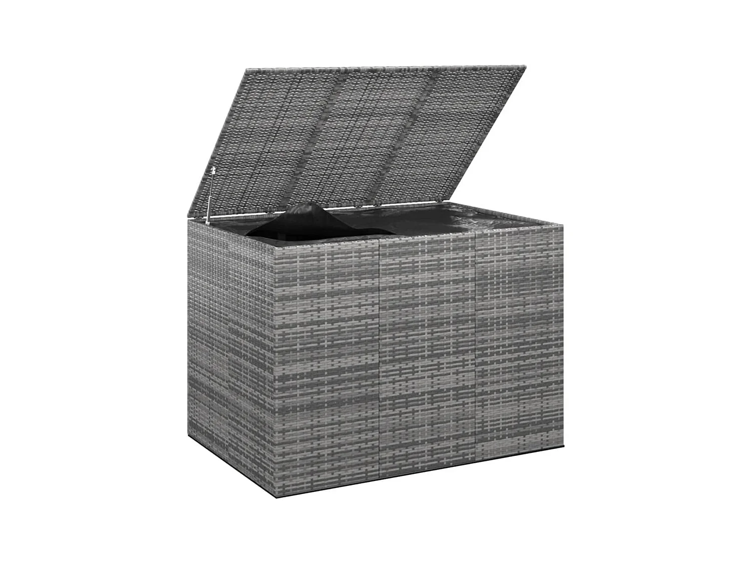 Coffre à coussins de jardin Résine tressée 145x100x103 cm Gris FR182482