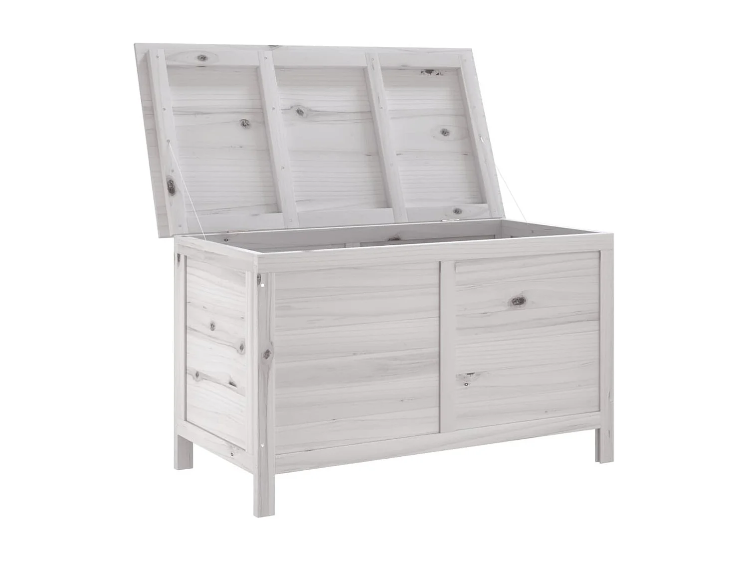 Caixa de arrumação p/ jardim 99x49,5x58,5cm abeto maciço branco PT883180