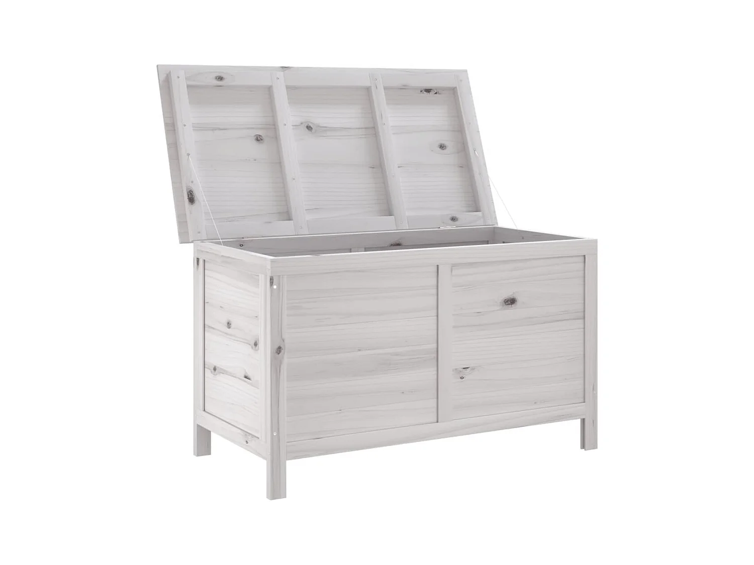 Coffre de rangement de jardin blanc bois massif de sapin FR992038