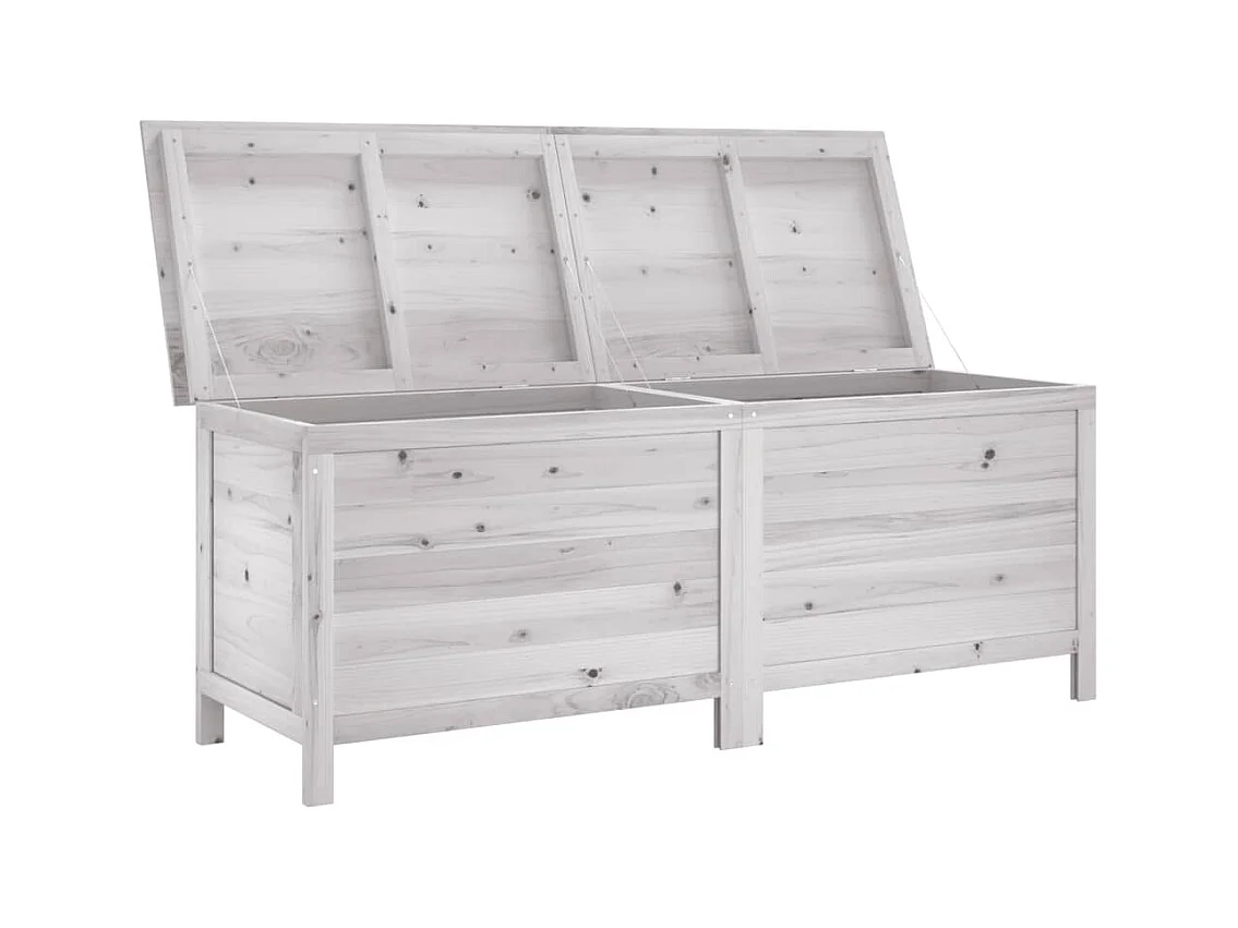 Coffre de rangement jardin blanc 150x50x56,5cm bois massif sapin FR689921