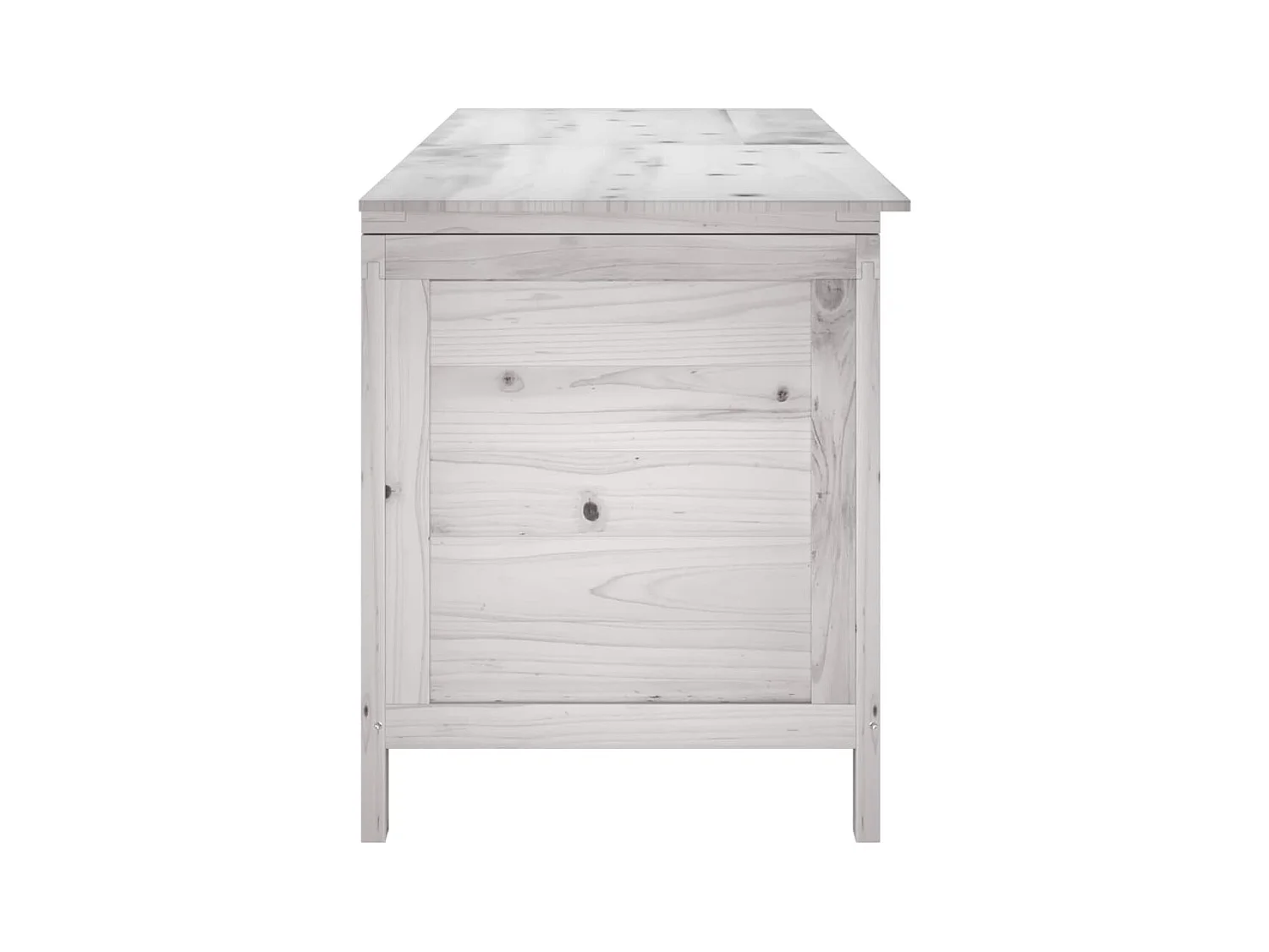 Coffre de rangement jardin blanc 150x50x56,5cm bois massif sapin FR689921