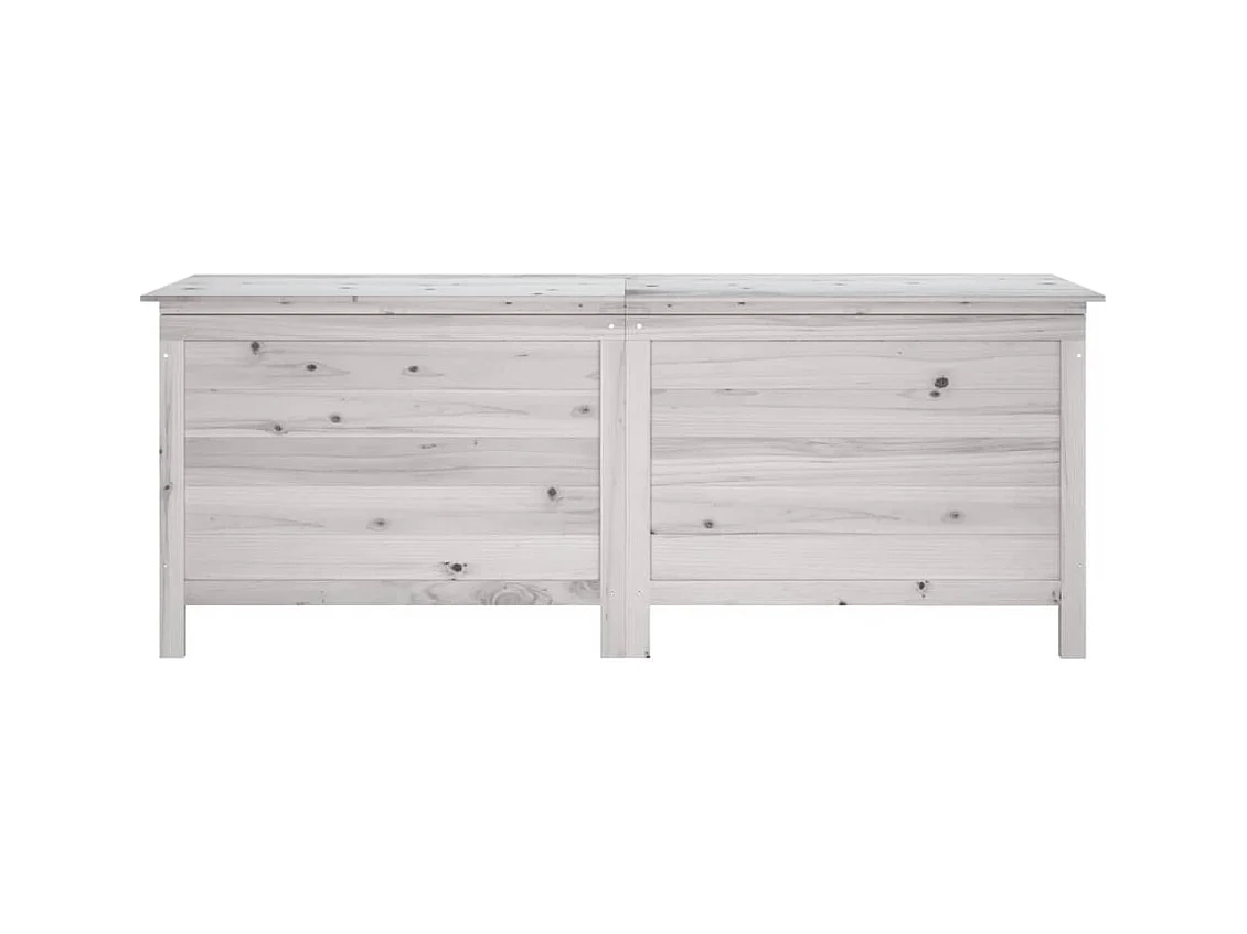 Coffre de rangement jardin blanc 150x50x56,5cm bois massif sapin FR689921
