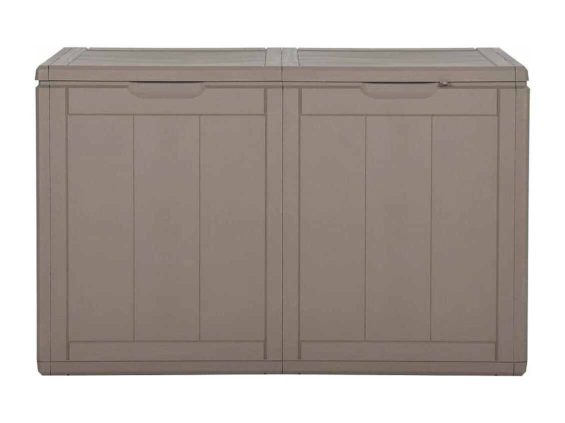 Caja de almacenaje para jardín 180 L PP ratán marrón ES511113