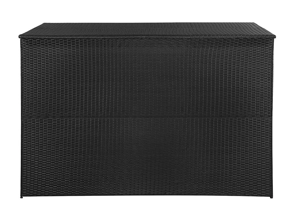 Coffre de rangement de jardin noir 150x100x100 cm résine tressée FR831362