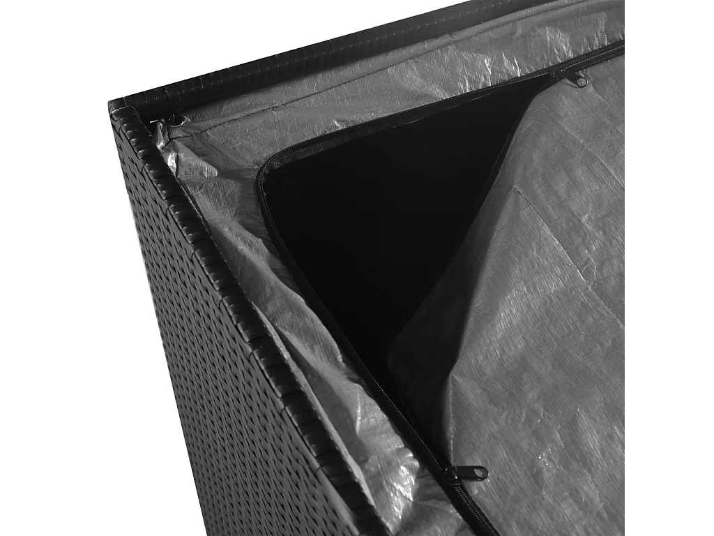 Coffre de rangement de jardin noir 150x100x100 cm résine tressée FR831362