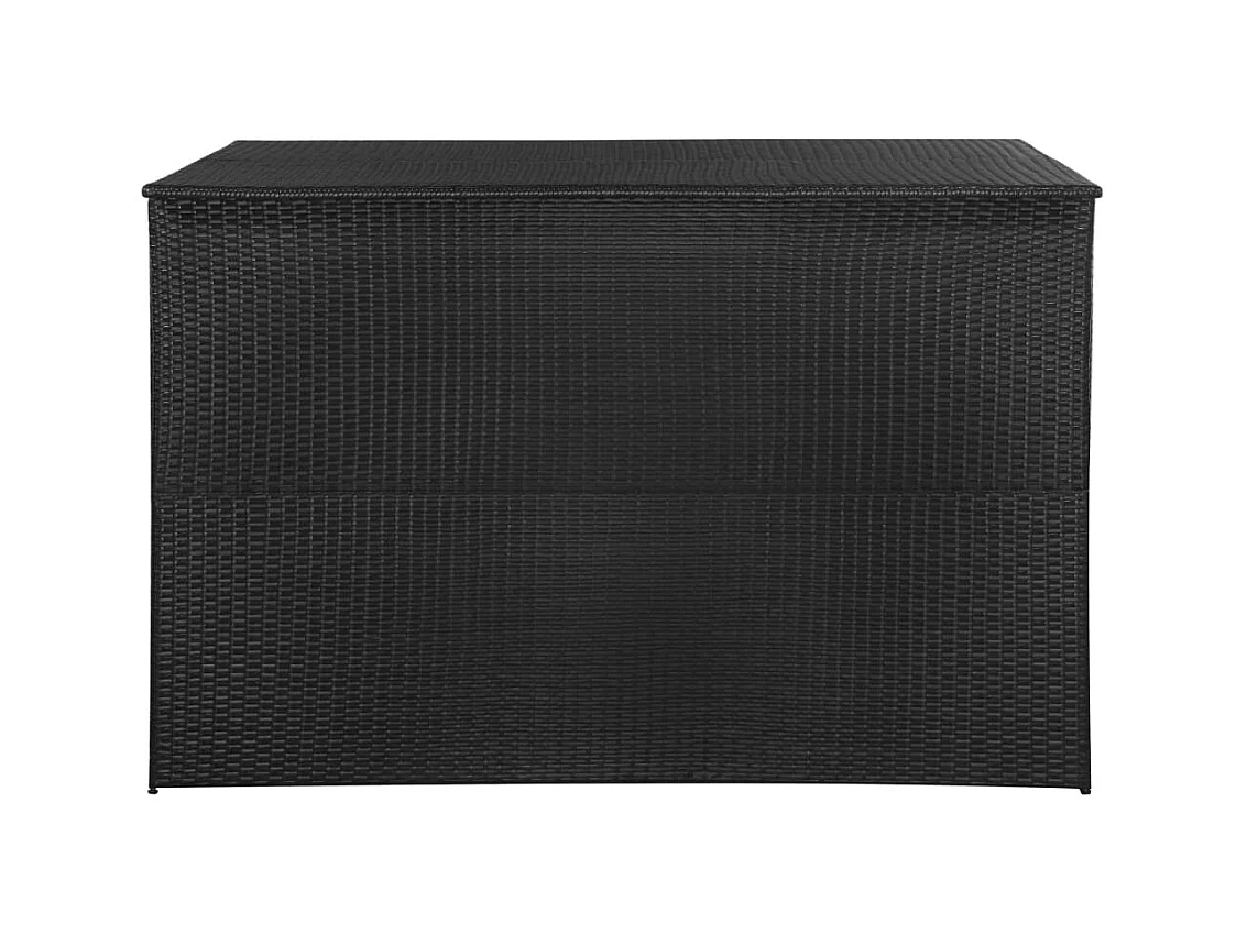 Coffre de rangement de jardin noir 150x100x100 cm résine tressée FR831362