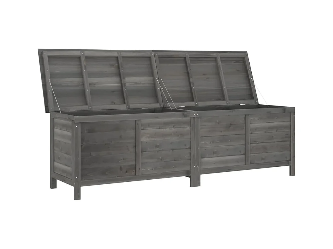 Coffre de rangement de jardin anthracite bois massif de sapin FR896813