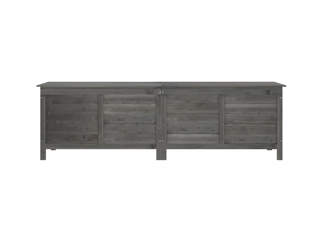 Coffre de rangement de jardin anthracite bois massif de sapin FR896813