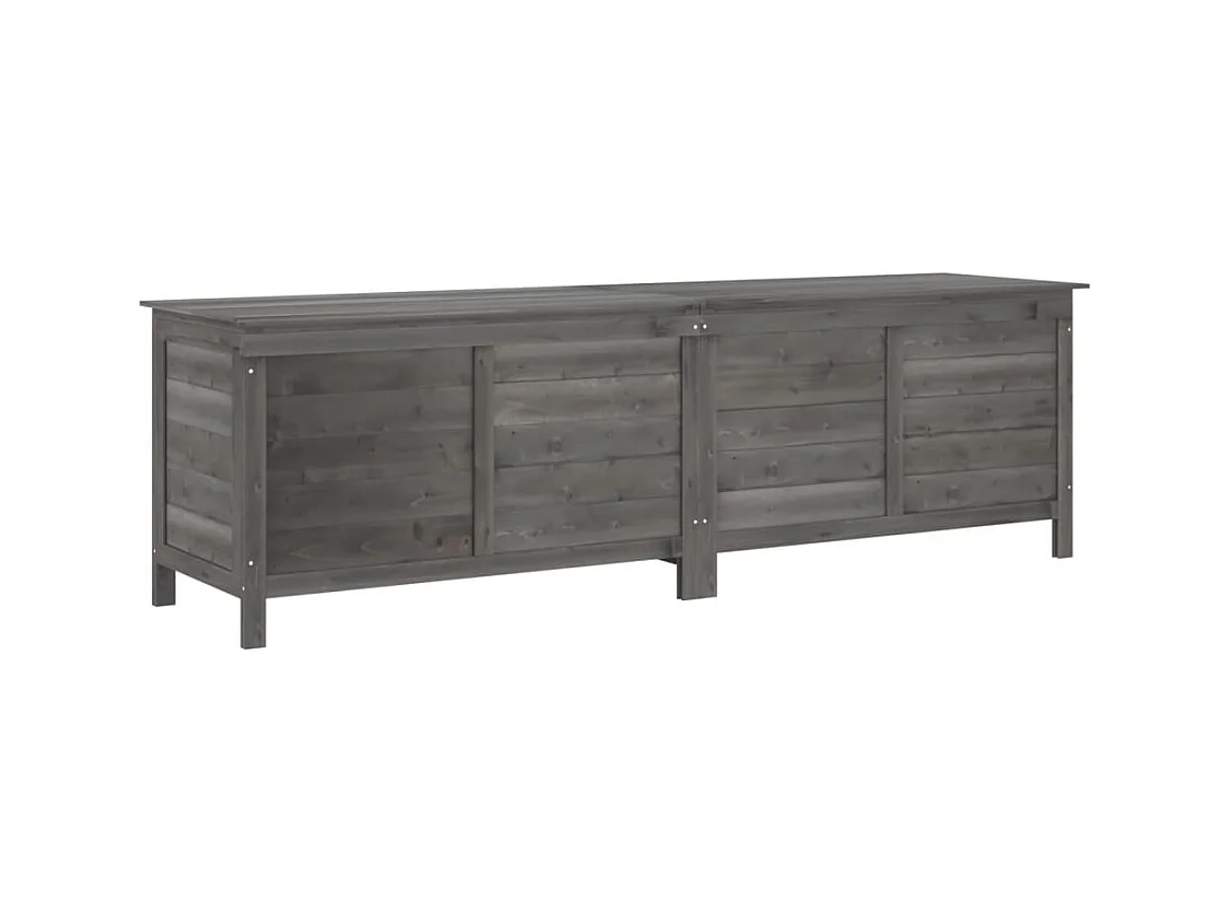 Coffre de rangement de jardin anthracite bois massif de sapin FR896813