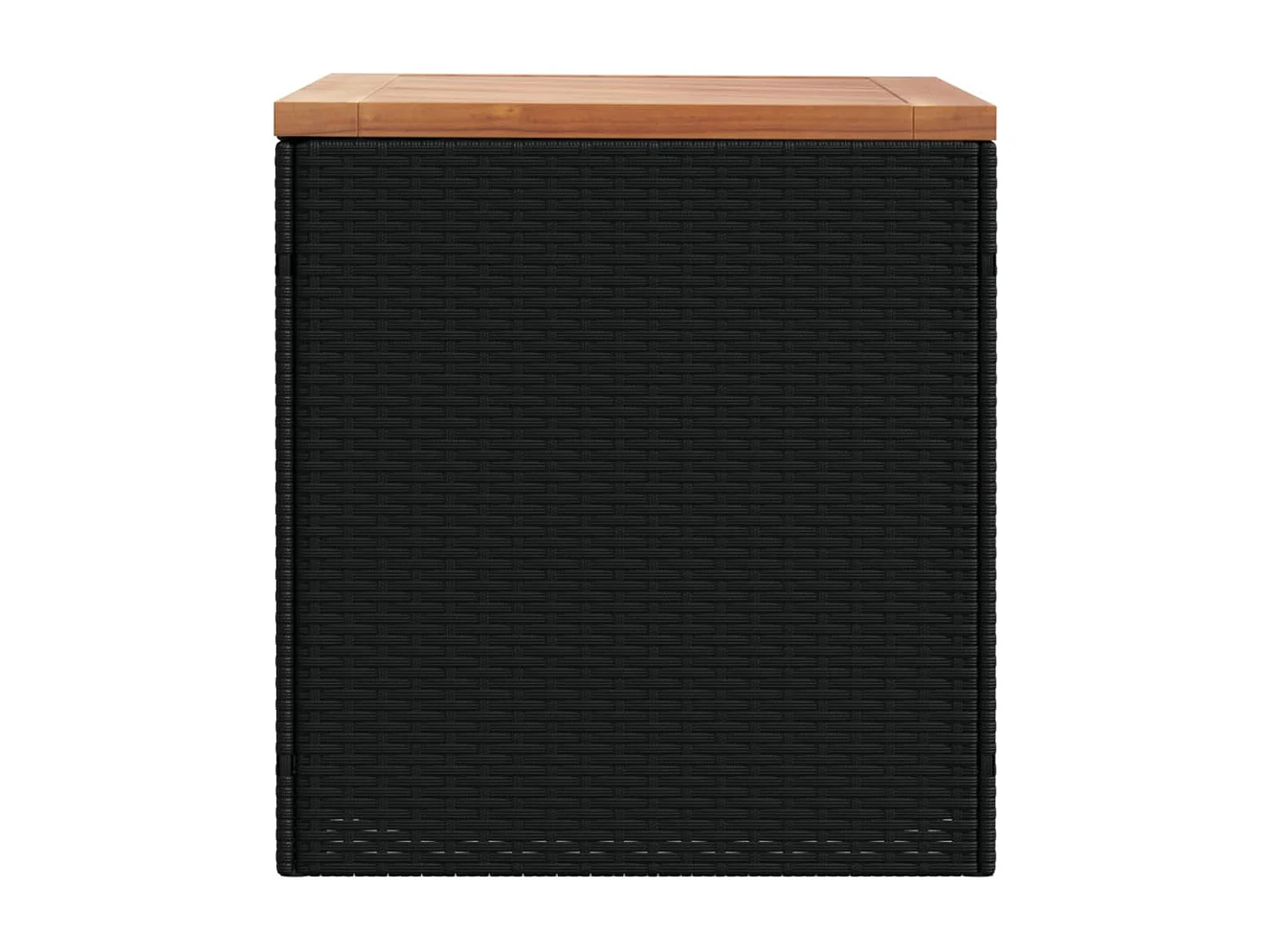 Caixa arrumação jardim 110x50x54 cm vime PE/acácia maciça preto PT932504