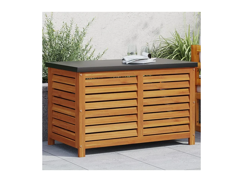 Coffre de rangement de jardin 90x48x55 cm bois massif d'acacia FR401817