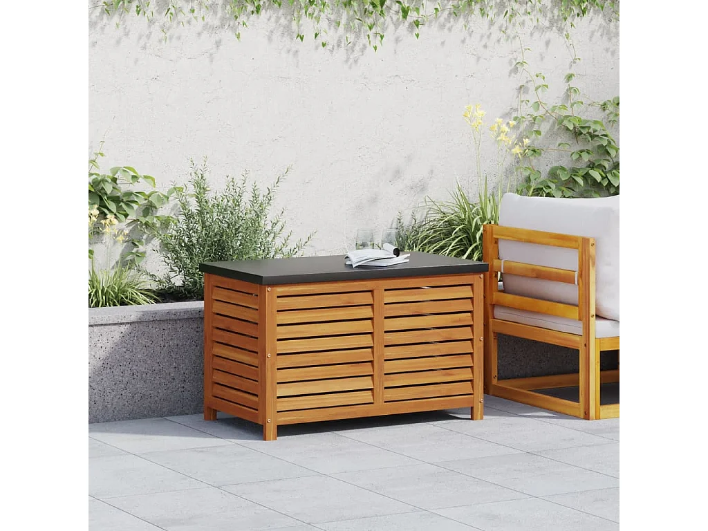 Coffre de rangement de jardin 90x48x55 cm bois massif d'acacia FR401817